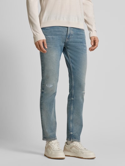 BOSS Orange Slim Fit Jeans im Destroyed-Look Modell 'DELAWARE' Jeansblau 4