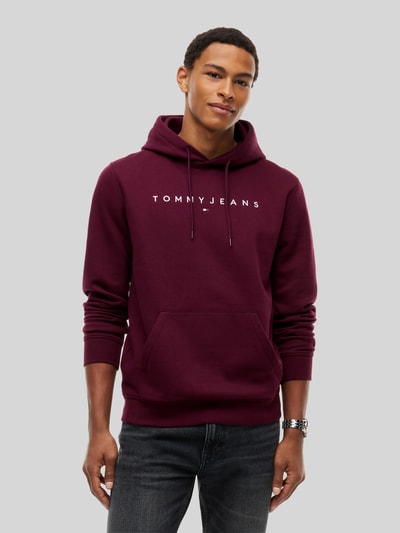 Tommy Jeans Regular fit hoodie met logo-opschrift Bordeaux - 4