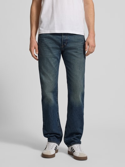 Levi's® Wide Leg Fit Jeans aus reiner Baumwolle Modell '501®' Dunkelblau 4