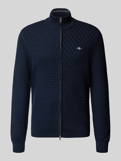 Gant Strickjacke mit Strukturmuster Dunkelblau 2