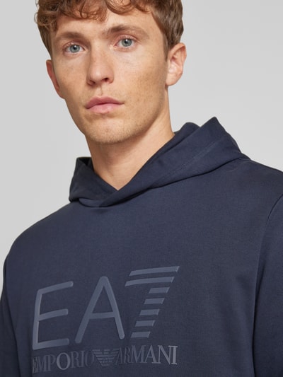 EA7 Emporio Armani Hoodie met labelprint Marineblauw - 3