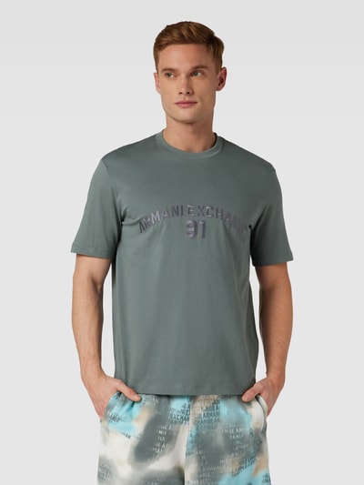 ARMANI EXCHANGE T-shirt met labelprint Rietgroen - 4