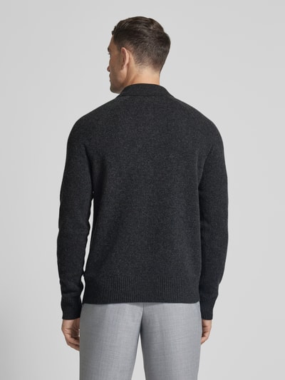 CK Calvin Klein Sweter z wełny z detalem z logo Antracytowy 5