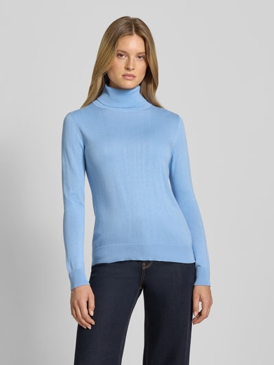 Tom Tailor Regular fit turtleneck van een mix van katoen en viscose Lichtblauw - 4