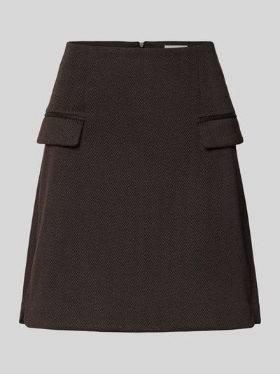 ICHI Minirok met klepzakken, model 'KATE' Donkerbruin - 2