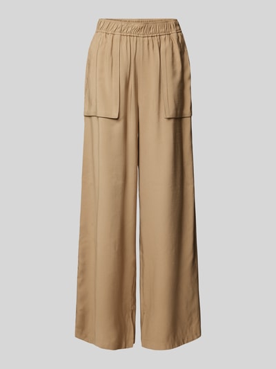 YAS Wide Leg Stoffhose mit aufgesetzten Taschen Modell 'ERMILLA' Camel 2