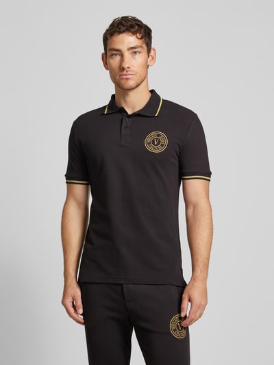 Versace Jeans Couture Poloshirt met labelstitching Zwart - 4