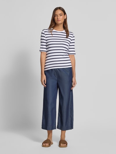 Christian Berg Woman Basic T-Shirt Ringel O-Neck Dunkelblau 1