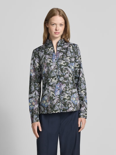 Christian Berg Woman Hemdbluse mit Knopfleiste Dunkelgruen 4