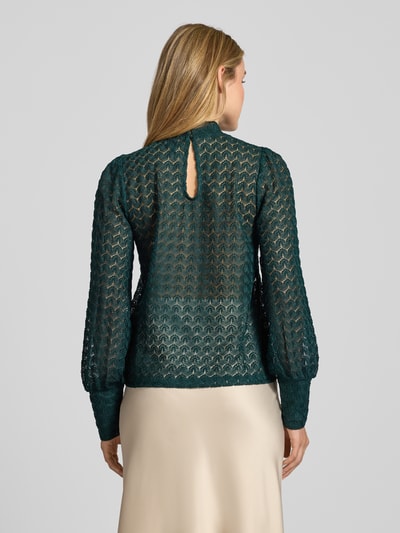 Vero Moda Regular Fit Spitzenbluse mit Mock Neck Modell 'BECCA' Bottle 5