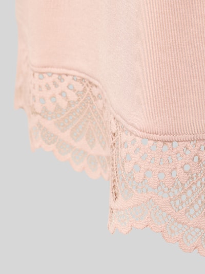 Skiny Bluzka o kroju regular fit z długim rękawem i obszyciem koronką Różowawy 2