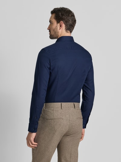 Jake*s Slim fit zakelijk overhemd van katoen met kentkraag Marineblauw - 5