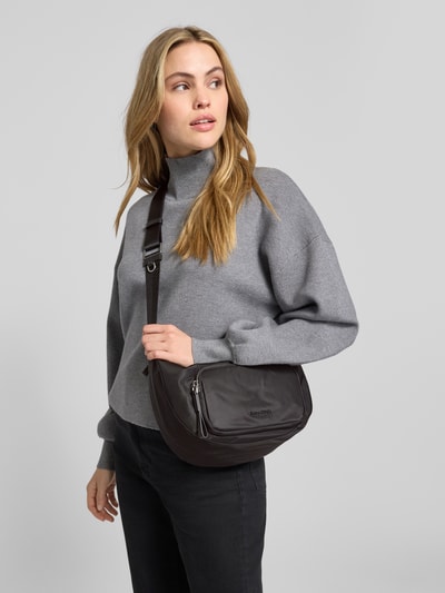 Marc O'Polo Schoudertas met echt runderleer, model 'NANJA' Zwart - 1