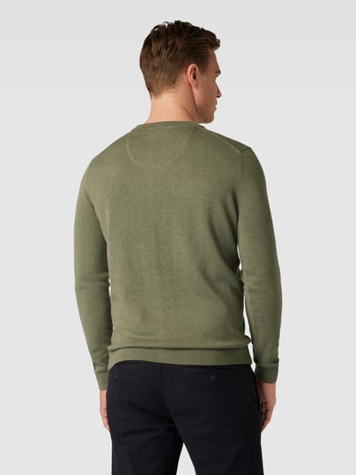 Tom Tailor Gebreide pullover met labelstitching Kaki - 5