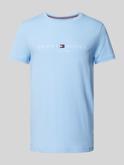 Tommy Hilfiger T-Shirt mit Label-Print Hellblau 1