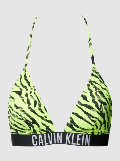 Calvin Klein Underwear Top bikini z nadrukiem na całej powierzchni model ‘Intense Power’ Żółty 1