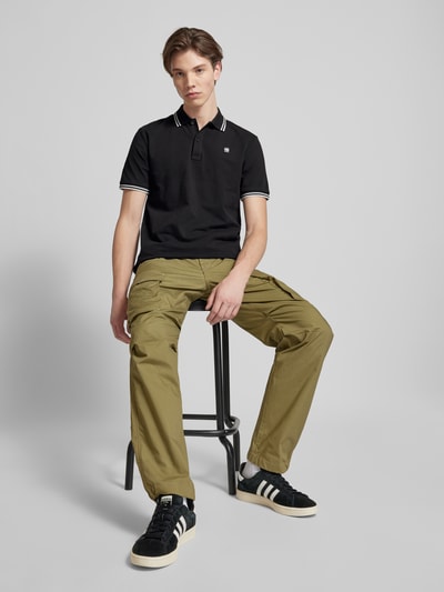 G-Star Raw Slim Fit Poloshirt mit verlängerter Rückseite Modell 'Dunda' Black 1