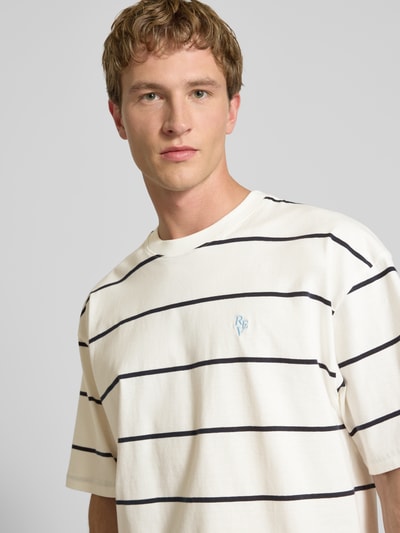 REVIEW T-Shirt mit Rundhalsausschnitt und Logo-Stitching Offwhite 3