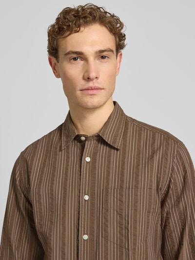 Selected Homme Regular Fit Freizeithemd aus reiner Baumwolle Modell 'FREDDIE' Schoko 3