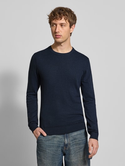 Blend Strickpullover mit Rundhalsausschnitt Modell 'BAGGE' Marine 4