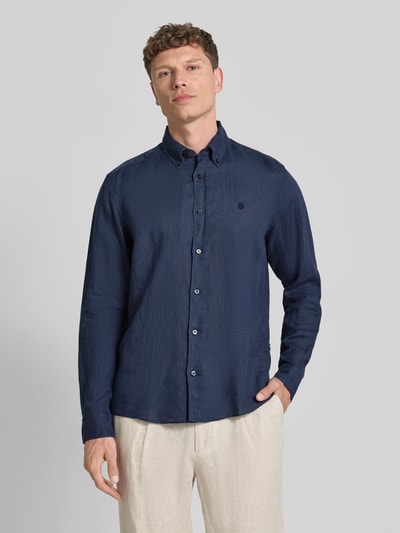 BOSS Regular Fit Freizeithemd aus reinem Leinen Modell 'LIAM' Marine 4