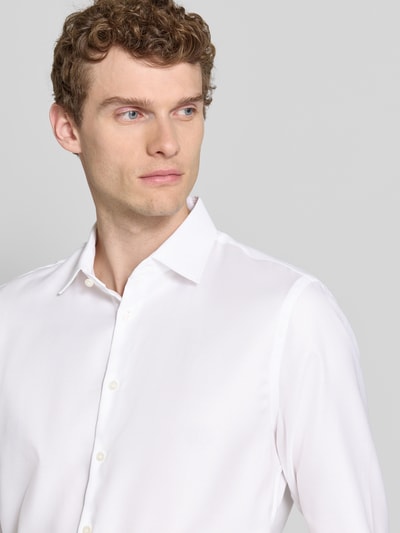 Jake*s Slim Fit Business Hemd aus Baumwolle mit Kentkragen Weiss 3