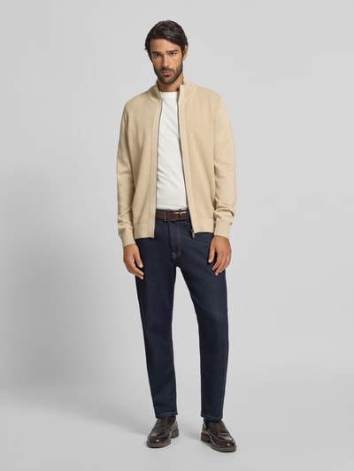 MCNEAL Strickjacke mit Stehkragen Sand Melange 1