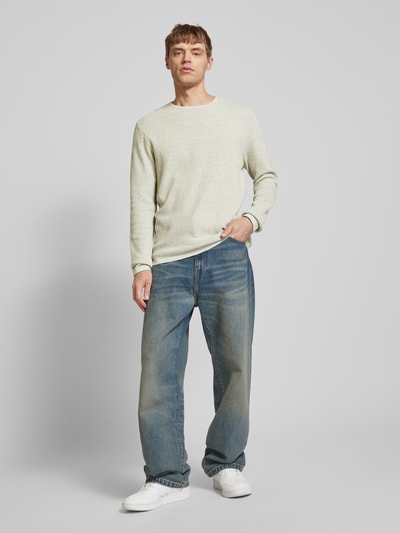 Jack & Jones Strickpullover mit gerippten Abschlüssen Modell 'GEORGE' Mint Melange 1