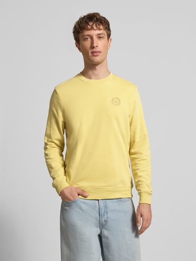 Blend Regular Fit Pullover mit Logo-Stitching Modell 'Kane' GELB 4