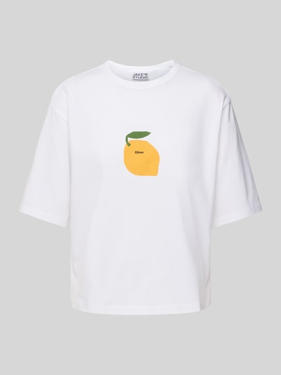 JAKE*S STUDIO WOMAN Oversized T-Shirt mit Motiv-Print Weiss 2