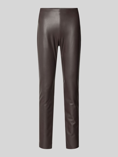 Raffaello Rossi Skinny fit broek in leerlook Donkerbruin - 2