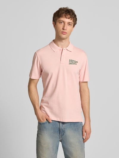 Blend Regular Fit Poloshirt mit Print und Knopfleiste Modell 'MAILLE' Apricot 4