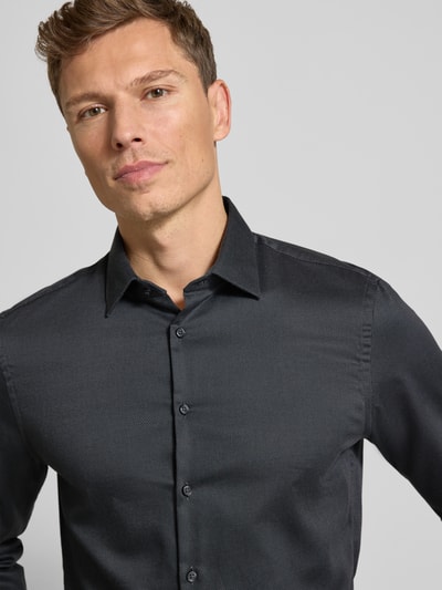 Jake*s Slim fit zakelijk overhemd van katoen met kentkraag Middengrijs - 3