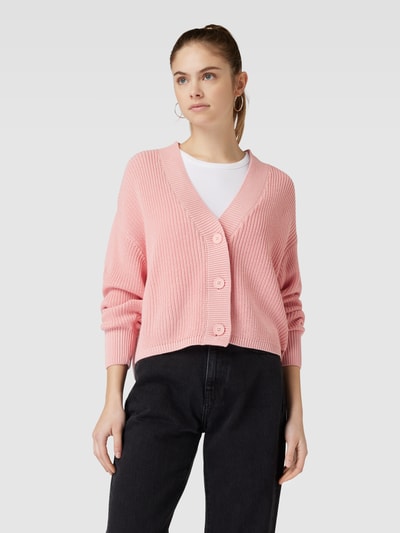 Tom Tailor Denim Cardigan mit tiefem V-Ausschnitt Rosa 4