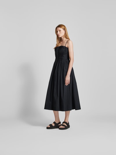 Staud Midikleid mit Spaghettiträger Black 1