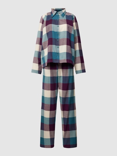 Schiesser Pyjama mit Vichy-Karo Lila 1