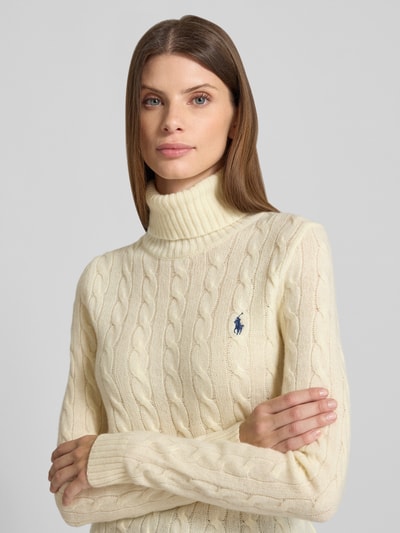 Polo Ralph Lauren Regular fit gebreide pullover van een mix van katoen en kasjmier Ecru - 3