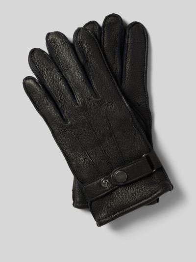 Pearlwood Handschuhe aus Leder mit Label-Detail Black 1