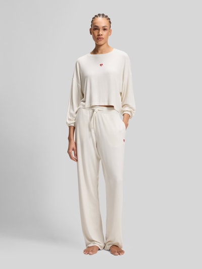 HUGO relaxed fit sweatbroek van modalmix model 'HUGO HEART' Offwhite - 1
