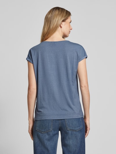 Vero Moda Comfort Fit T-Shirt mit Effekt Garn Modell 'LAVA' Blau 5
