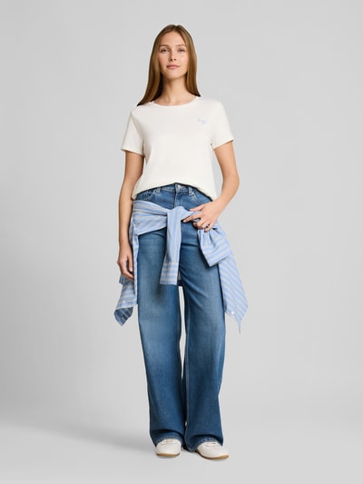 Tom Tailor Denim regular fit T-shirt van puur katoen Offwhite - 1
