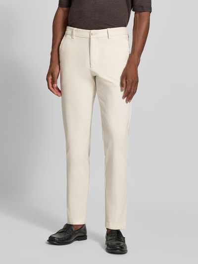 BOSS Slim fit chino van katoenmix model 'Kaiton1' Offwhite - 4
