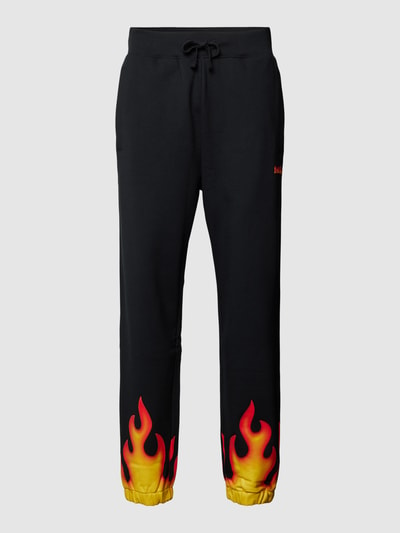 HUGO Sweatpants met motiefprint, model 'Doblo' Zwart - 2