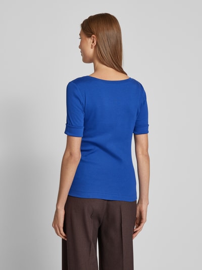 Marc Cain T-Shirt mit geripptem Rundhalsausschnitt Royal 5