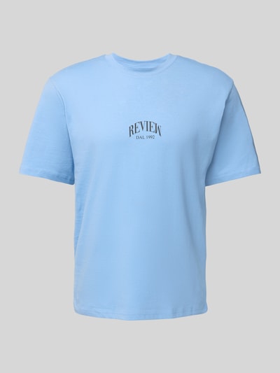 REVIEW T-shirt z nadrukiem z logo Jasnoniebieski 2