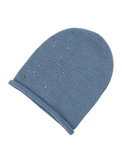 Seeberger Beanie mit Ziersteinbesatz Jeansblau 1