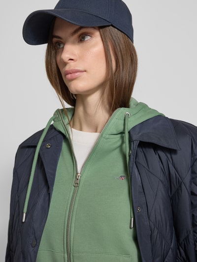 Gant Relaxed fit sweatjack van katoenmix met kangoeroezak Mintgroen - 3