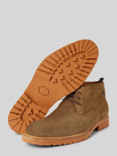 Floris Van Bommel Leren boots met labelbadge, model 'De Karper' Olijfgroen - 4