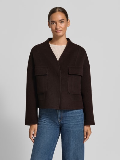 Rich & Royal Blouson van wol met klepzakken Chocoladebruin - 4
