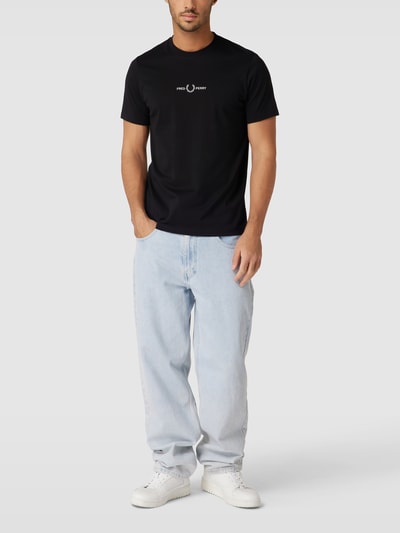 Fred Perry T-Shirt mit Logo-Stitching Black 1